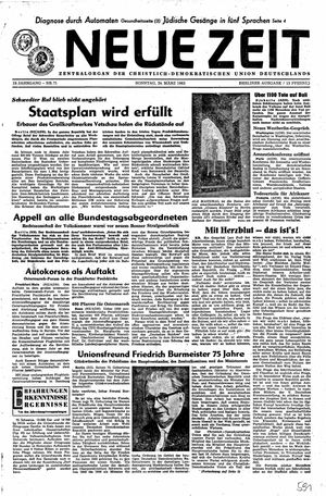 Neue Zeit Online-Archiv vom 24.03.1963