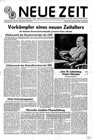 Neue Zeit Online-Archiv vom 30.06.1963
