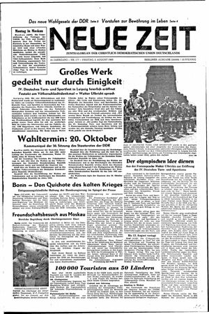 Neue Zeit Online-Archiv vom 02.08.1963