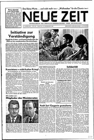 Neue Zeit Online-Archiv vom 13.12.1963
