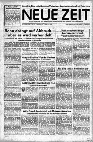 Neue Zeit Online-Archiv vom 21.02.1964