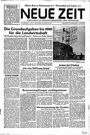 Neue Zeit Online-Archiv vom 29.02.1964