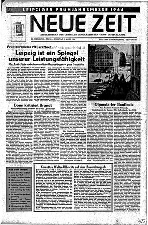 Neue Zeit Online-Archiv vom 01.03.1964