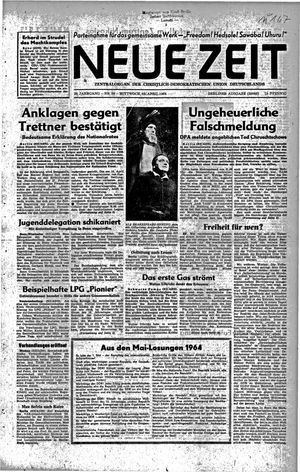 Neue Zeit Online-Archiv vom 15.04.1964