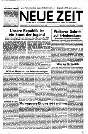 Neue Zeit Online-Archiv vom 21.04.1964