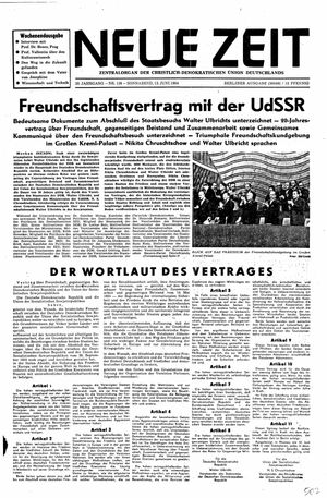 Neue Zeit Online-Archiv vom 13.06.1964