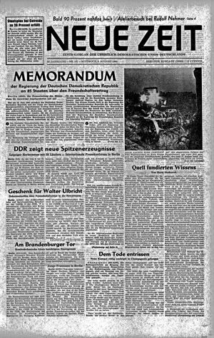 Neue Zeit Online-Archiv vom 05.08.1964