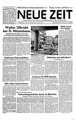 Neue Zeit Online-Archiv vom 19.08.1964
