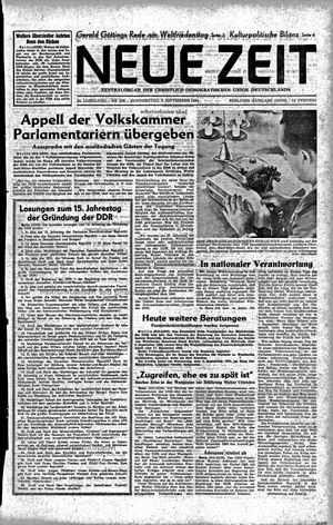Neue Zeit Online-Archiv vom 03.09.1964