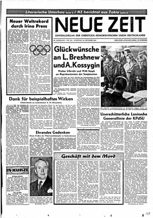 Neue Zeit Online-Archiv vom 18.10.1964