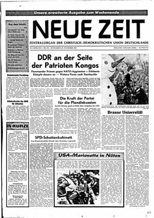 Neue Zeit Online-Archiv vom 28.11.1964