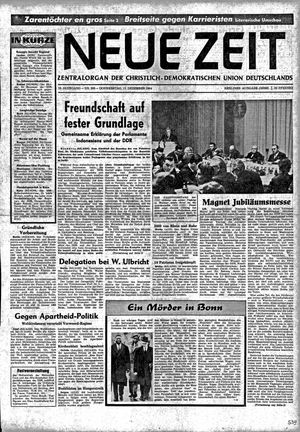 Neue Zeit Online-Archiv vom 17.12.1964