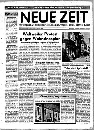Neue Zeit Online-Archiv vom 03.01.1965