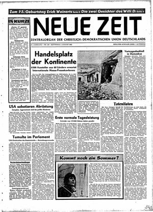 Neue Zeit Online-Archiv vom 04.08.1965