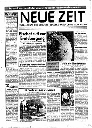 Neue Zeit Online-Archiv vom 17.08.1965