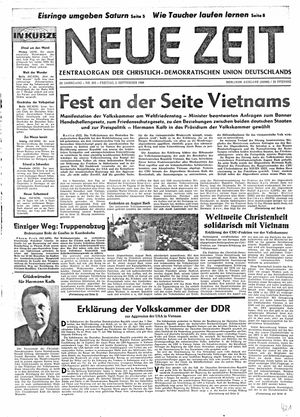 Neue Zeit Online-Archiv vom 02.09.1966