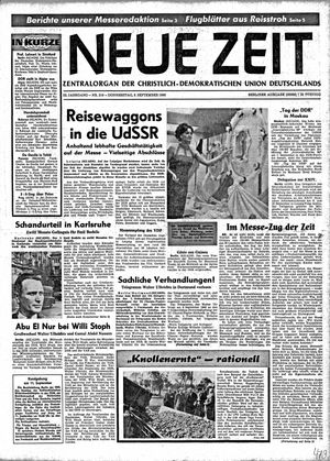 Neue Zeit Online-Archiv vom 08.09.1966