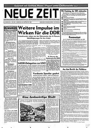 Neue Zeit Online-Archiv vom 20.09.1966