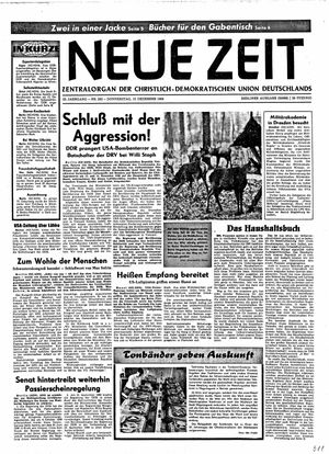 Neue Zeit Online-Archiv vom 15.12.1966