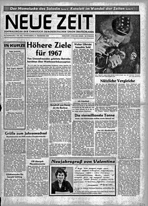 Neue Zeit Online-Archiv vom 31.12.1966