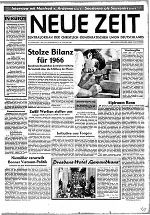 Neue Zeit Online-Archiv vom 19.01.1967