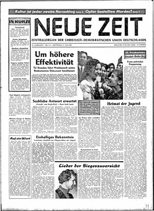 Neue Zeit Online-Archiv vom 17.05.1967