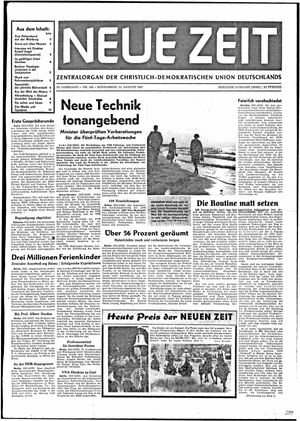 Neue Zeit Online-Archiv vom 12.08.1967