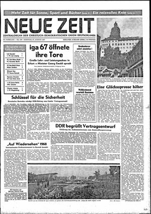 Neue Zeit Online-Archiv vom 27.08.1967
