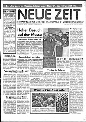Neue Zeit Online-Archiv vom 05.09.1967