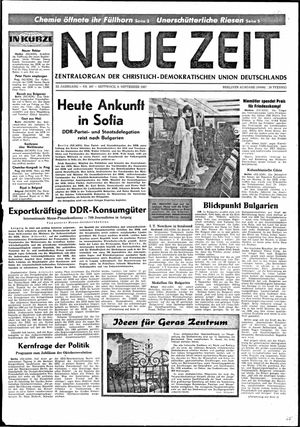 Neue Zeit Online-Archiv vom 06.09.1967