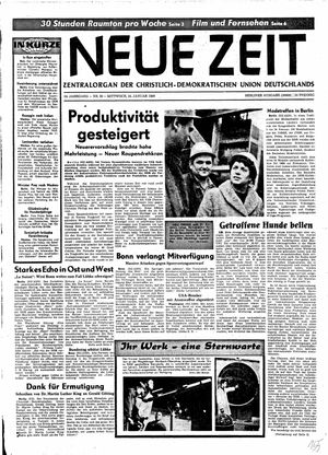 Neue Zeit Online-Archiv vom 24.01.1968