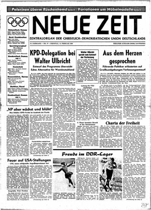 Neue Zeit Online-Archiv vom 13.02.1968