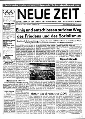 Neue Zeit Online-Archiv vom 16.02.1968