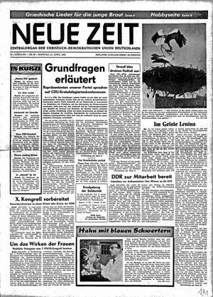 Neue Zeit Online-Archiv vom 21.04.1968
