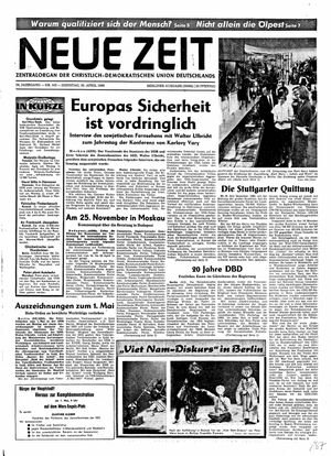 Neue Zeit Online-Archiv vom 30.04.1968