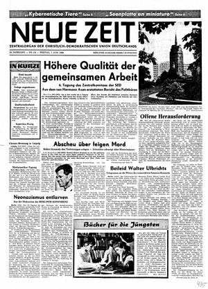 Neue Zeit Online-Archiv vom 07.06.1968