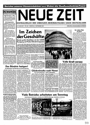 Neue Zeit Online-Archiv vom 03.09.1968