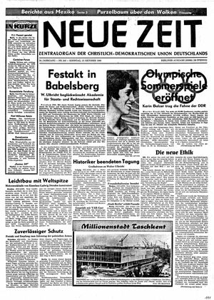 Neue Zeit Online-Archiv vom 13.10.1968