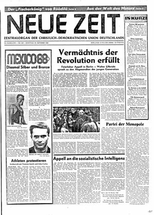 Neue Zeit Online-Archiv vom 20.10.1968