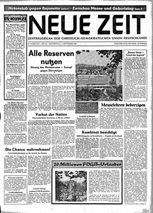 Neue Zeit Online-Archiv vom 11.09.1969