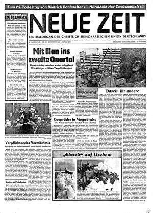 Neue Zeit Online-Archiv vom 09.04.1970