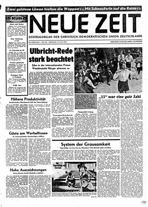 Neue Zeit Online-Archiv vom 19.07.1970