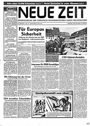 Neue Zeit Online-Archiv vom 25.07.1970