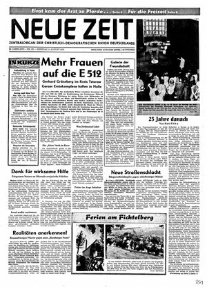 Neue Zeit Online-Archiv vom 02.08.1970