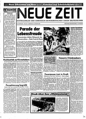 Neue Zeit Online-Archiv vom 09.08.1970