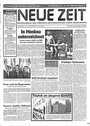 Neue Zeit Online-Archiv vom 13.08.1970