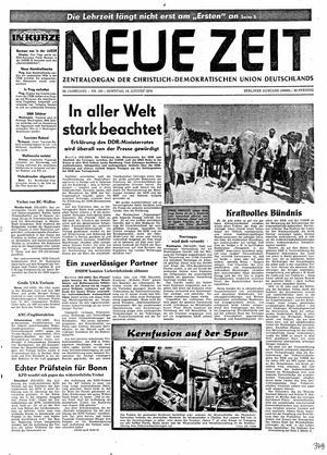 Neue Zeit Online-Archiv vom 16.08.1970