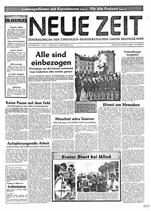 Neue Zeit Online-Archiv vom 13.09.1970