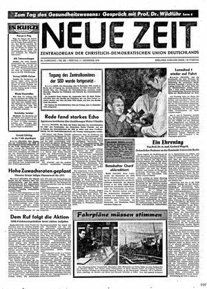 Neue Zeit Online-Archiv vom 11.12.1970