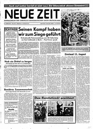 Neue Zeit Online-Archiv vom 13.08.1971